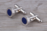Lapis Lazuli set Sterling Silver Round Cufflinks