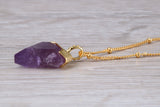 Real Amethyst Necklace set in Sterling Silver