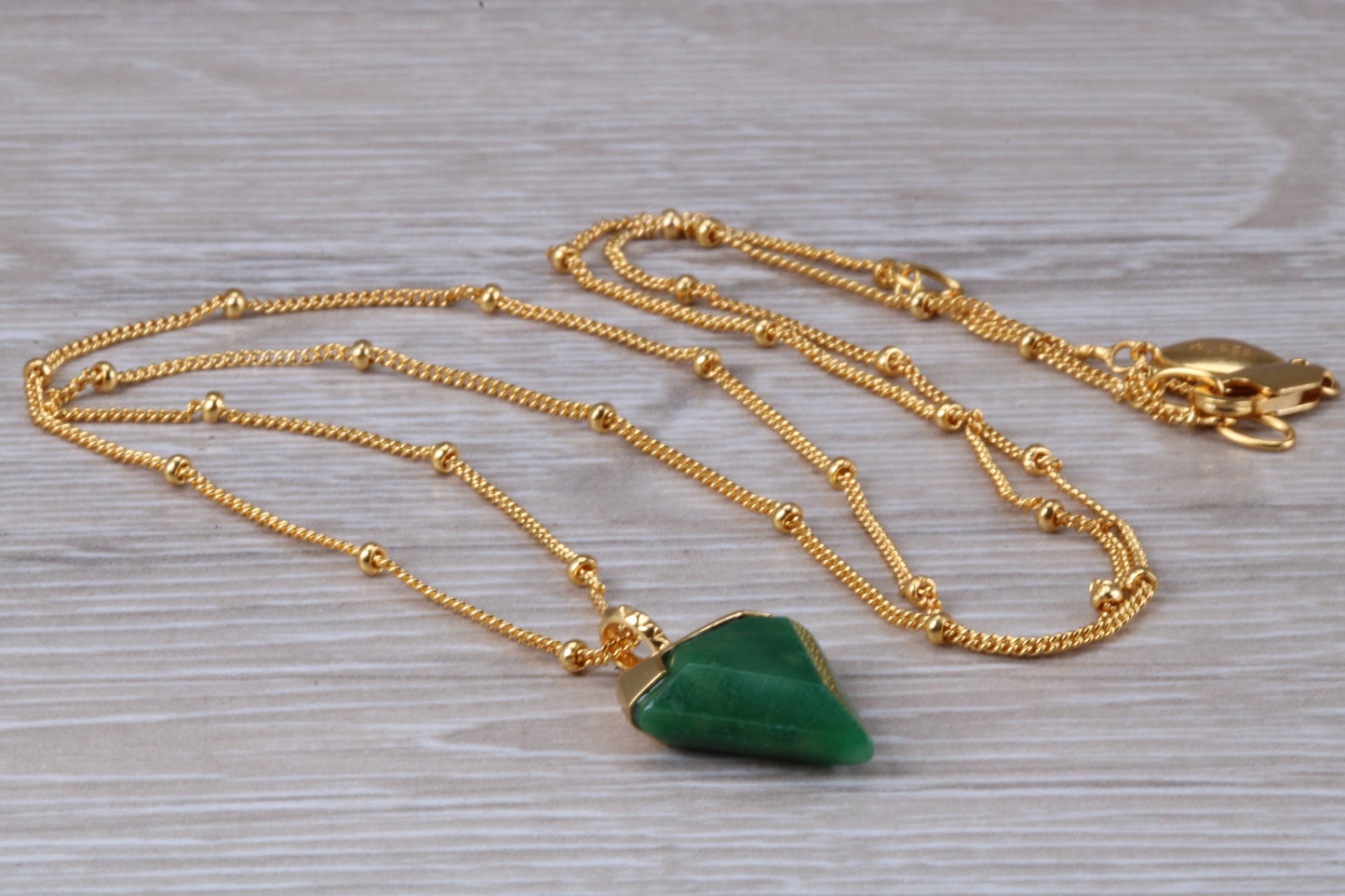 Real Emerald Necklace set in Sterling Silver