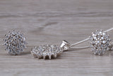 Cluster set Matching Earrings and Necklace