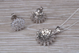 Cluster set Matching Earrings and Necklace