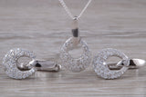 Sterling Silver Matching Earrings, Necklace and Ring