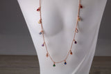 Multi Coloured C Z Necklace set in Sterling Silver