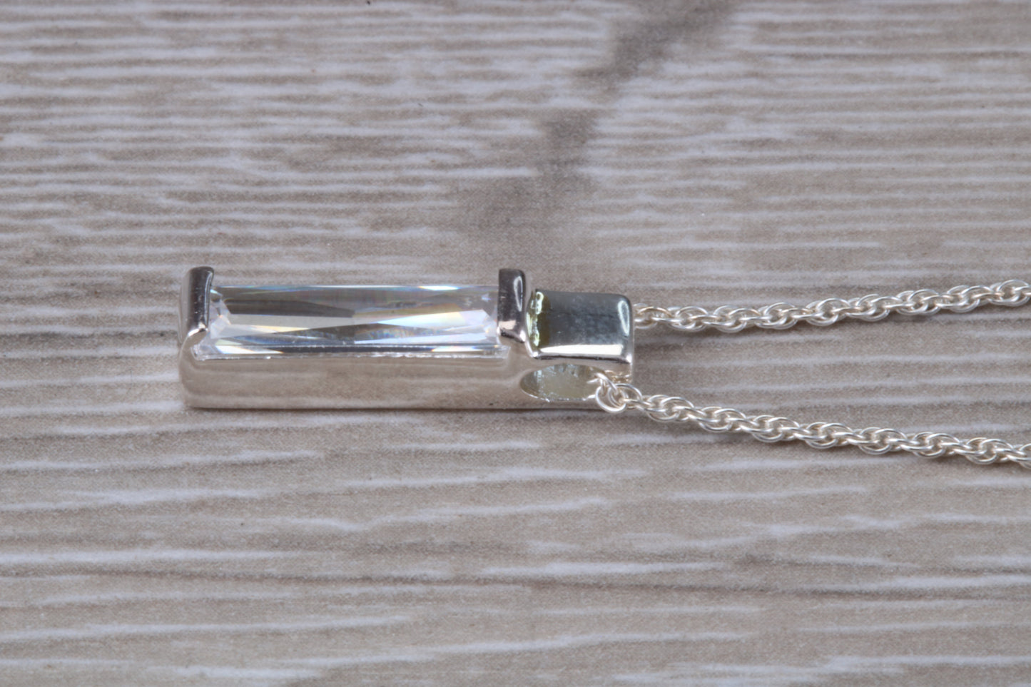 Sterling Silver Dressy Solitaire Necklace