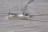 Sterling Silver Dressy Solitaire Necklace