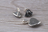 Love heart Stud Earrings with Matching Necklace