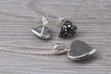 Love heart Stud Earrings with Matching Necklace
