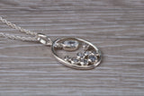 Sterling Silver Dressy C Z set Necklace