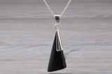 Sterling Silver Real Black Onyx Necklace