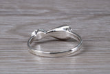 Scroll design ring, solid silver with high polished finish, very dainty and suitable for all ages