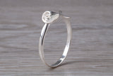 Scroll design ring, solid silver with high polished finish, very dainty and suitable for all ages