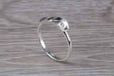 Scroll design ring, solid silver with high polished finish, very dainty and suitable for all ages