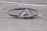 Sterling Silver C Z set Solitaire Necklace