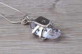 Stunning Large C Z set Silver Necklace