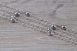 Diamond Look 42 inch Long Chain, Made From Sterling Silver
