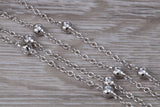 Diamond Look 42 inch Long Chain, Made From Sterling Silver