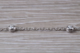 Diamond Look 42 inch Long Chain, Made From Sterling Silver