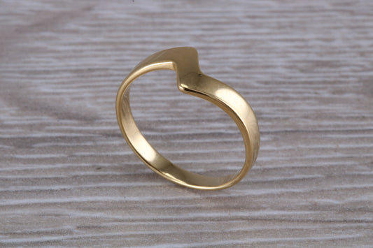 Abstract ring, made from your choice of 9ct yellow or white gold, ideal as casual ring, thumb ring or shaped band