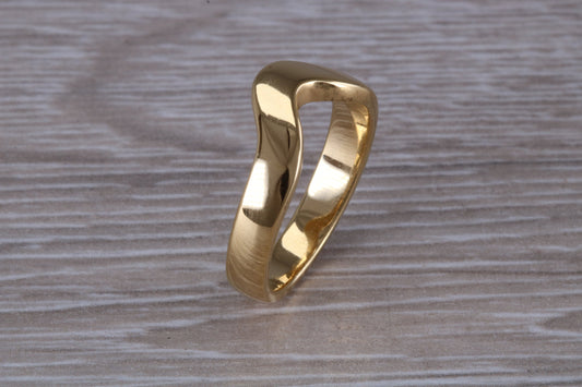 Abstract ring, made from your choice of 9ct yellow or white gold, solid and chunky feel, ideal as casual ring, thumb ring or shaped band