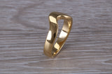Abstract ring, made from your choice of 9ct yellow or white gold, solid and chunky feel, ideal as casual ring, thumb ring or shaped band