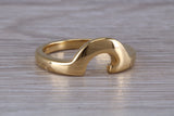 Abstract ring, made from your choice of 9ct yellow or white gold, solid and chunky feel, ideal as casual ring, thumb ring or shaped band