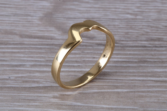 Abstract ring, made from your choice of 9ct yellow or white gold, solid and chunky feel, ideal as casual ring, thumb ring or shaped band