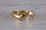 Abstract ring, made from your choice of 9ct yellow or white gold, solid and chunky feel, ideal as casual ring, thumb ring or shaped band
