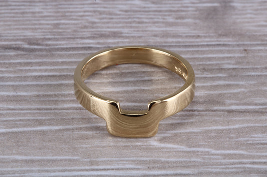 Abstract ring, made from your choice of 9ct yellow or white gold, solid and chunky feel, ideal as casual ring, thumb ring or shaped band