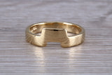 Abstract ring, made from your choice of 9ct yellow or white gold, solid and chunky feel, ideal as casual ring, thumb ring or shaped band