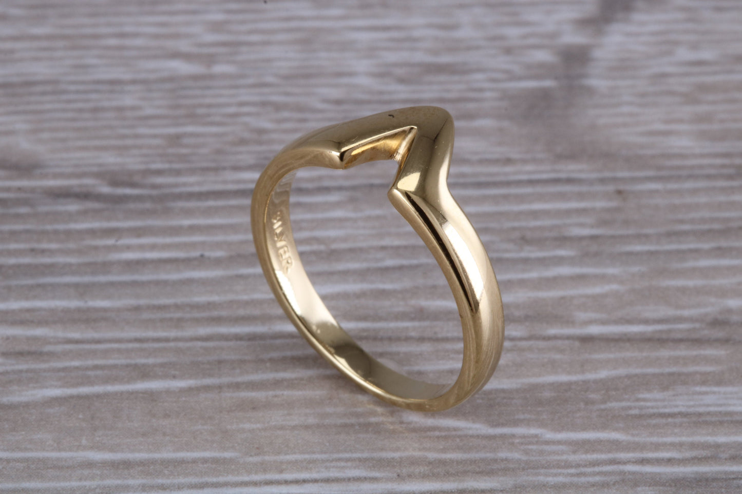 Abstract ring, made from your choice of 9ct yellow or white gold, solid and chunky feel, casual ring, thumb ring or shaped band, wishbone