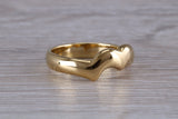 Abstract ring, made from your choice of 9ct yellow or white gold, solid and chunky feel, casual ring, thumb ring or shaped band, wishbone