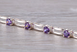 Sterling Silver Real Amethyst Bracelet
