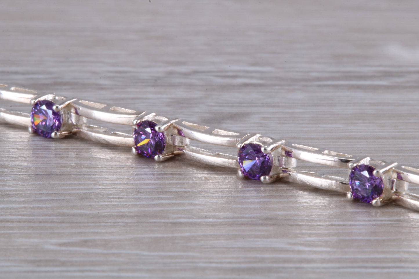 Sterling Silver Real Amethyst Bracelet