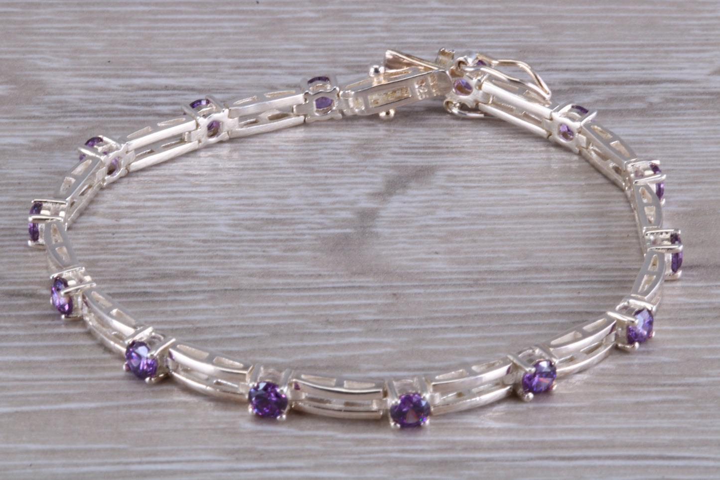 Sterling Silver Real Amethyst Bracelet