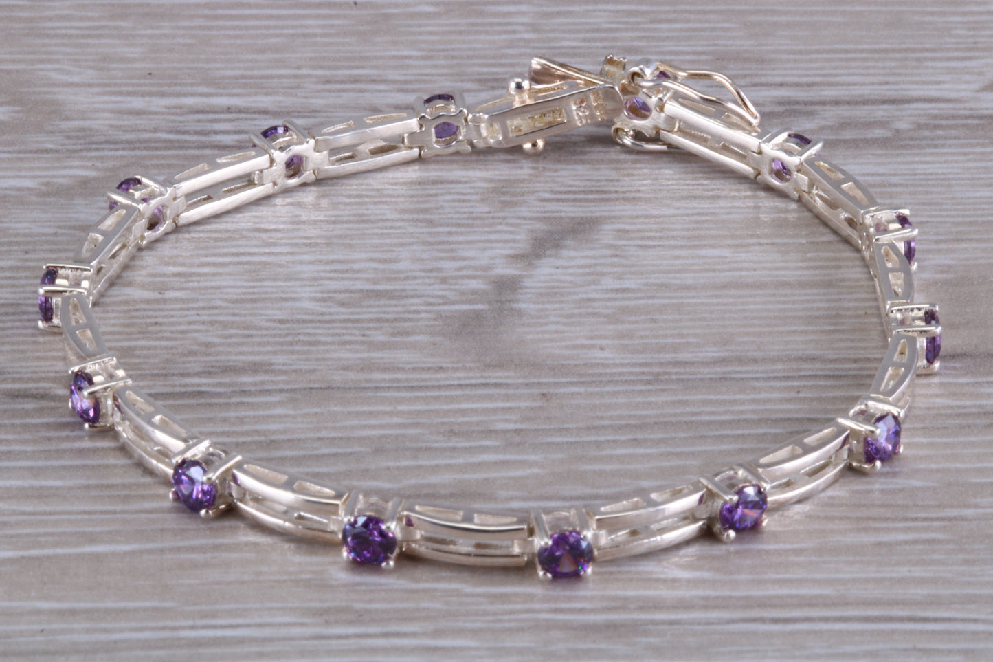 Sterling Silver Real Amethyst Bracelet