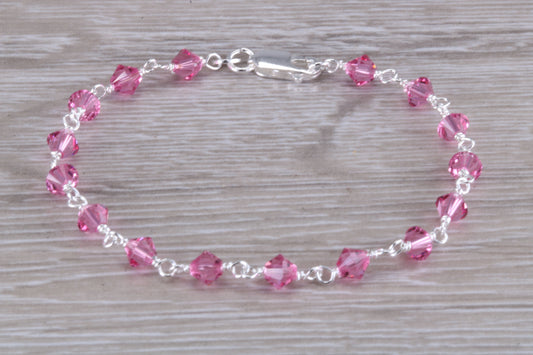 Sterling Silver Pink Sapphire Look Bracelet