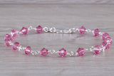 Sterling Silver Pink Sapphire Look Bracelet