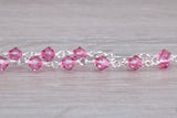 Sterling Silver Pink Sapphire Look Bracelet