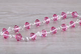 Sterling Silver Pink Sapphire Look Bracelet