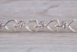 Sterling Silver Amethyst Look Bracelet