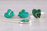 Love heart Matching Ring, Earrings and Necklace