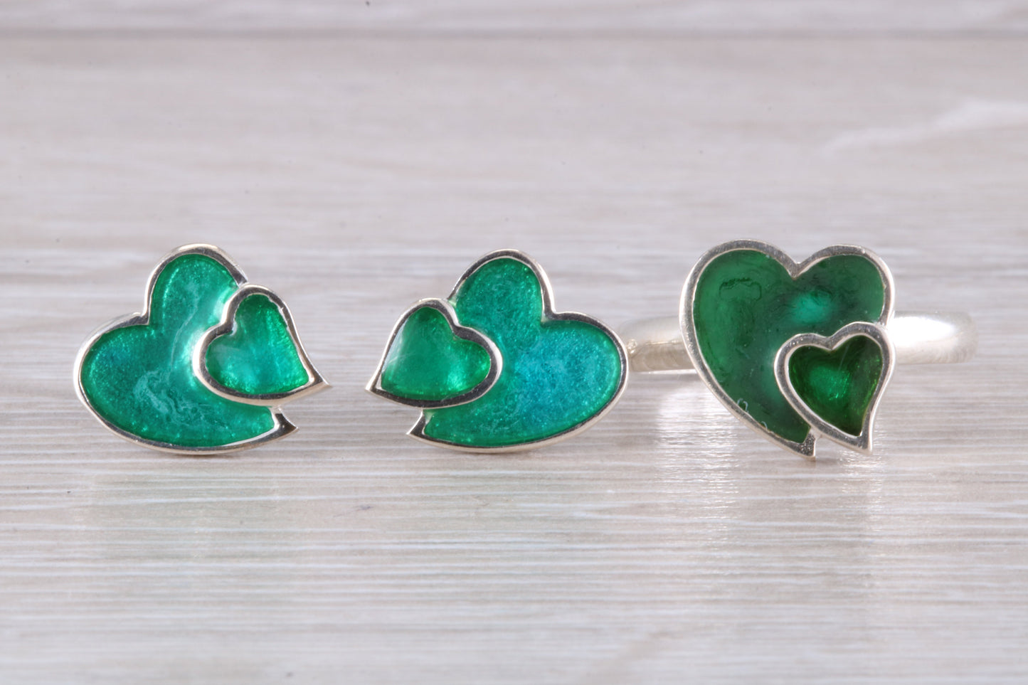 Love heart Matching Ring, Earrings and Necklace