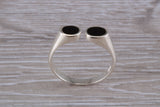 Silver Black Onyx open ended ring, 925 grade sterling silver with black Onyx inlay, suitable for all age groups, very unusual design