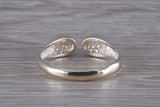 Silver Mother of Pearl open ended ring, sterling silver with mother of pearl inlay, suitable for all age groups, very unusual design