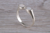 Silver Mother of Pearl open ended ring, sterling silver with mother of pearl inlay, suitable for all age groups, very unusual design