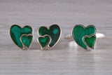 Love hearts Matching Earrings and Ring