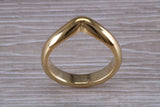 Abstract ring, made from your choice of 9ct yellow or white gold, solid and chunky feel, casual ring, thumb ring or shaped band, wishbone