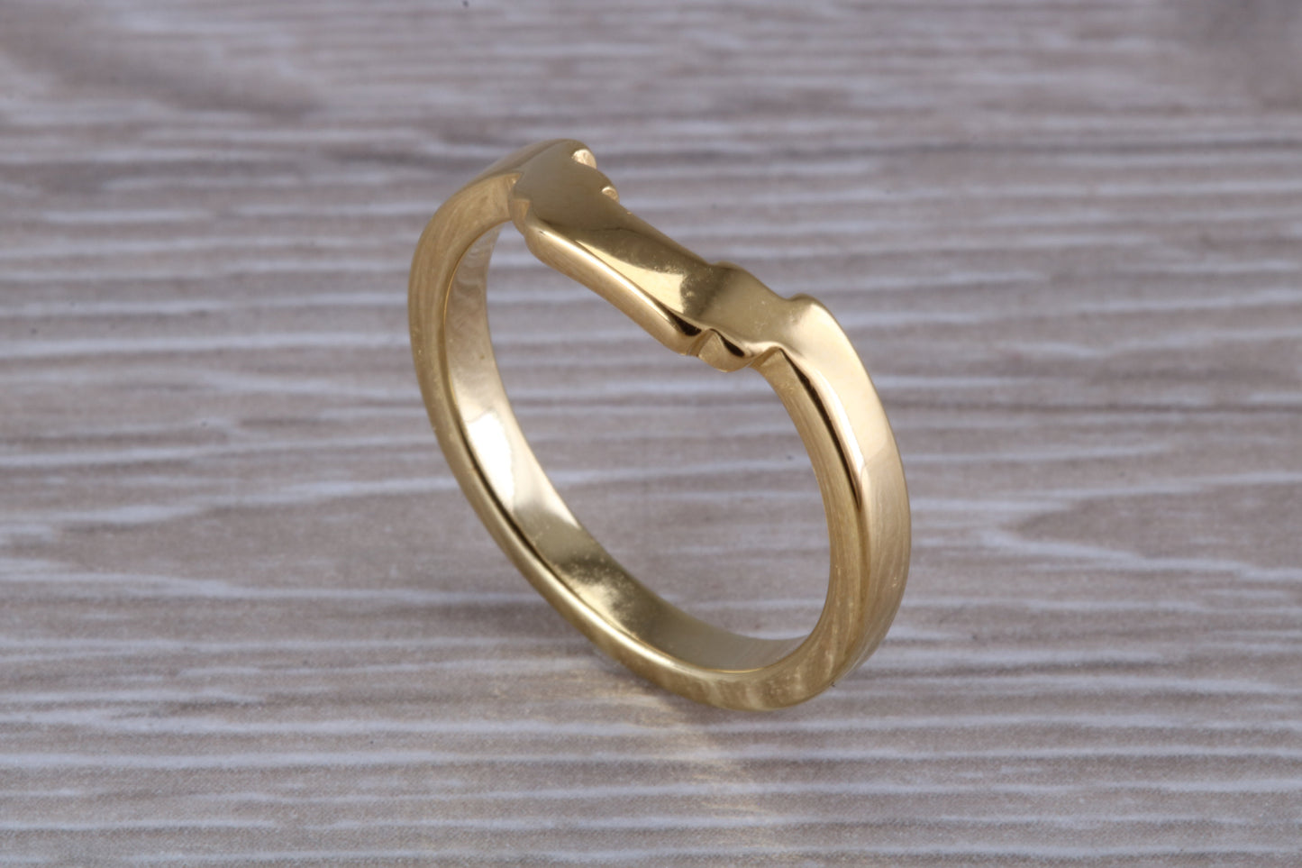 Abstract ring, made from your choice of 9ct yellow or white gold, solid and chunky feel, casual ring, thumb ring or shaped band, wishbone