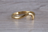 Abstract ring, made from your choice of 9ct yellow or white gold, solid but dainty feel, casual ring, thumb ring or shaped band, wishbone