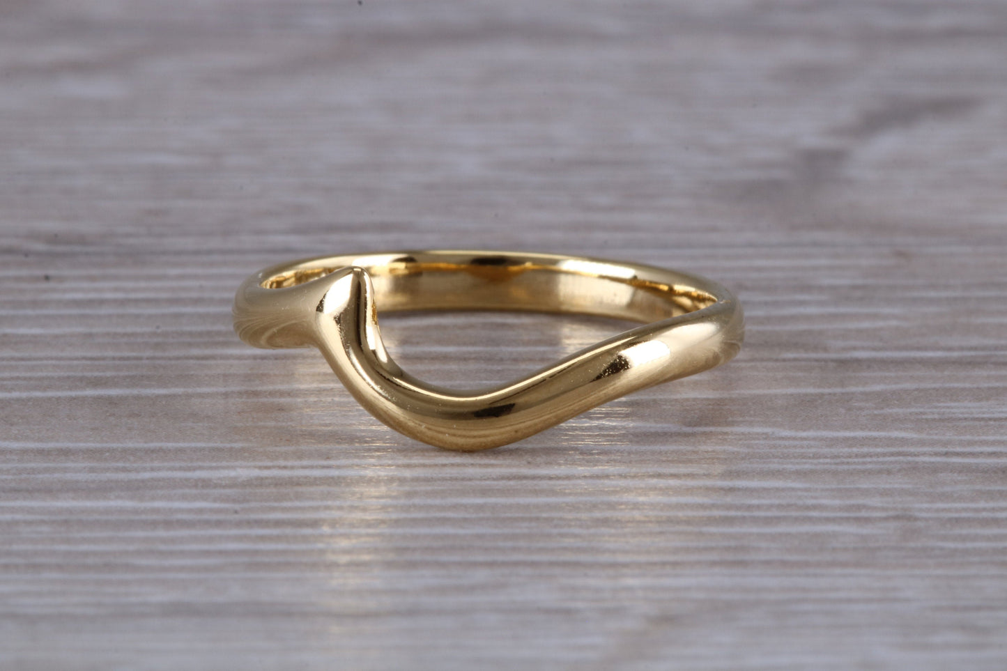 Abstract ring, made from your choice of 9ct yellow or white gold, solid but dainty feel, casual ring, thumb ring or shaped band, wishbone